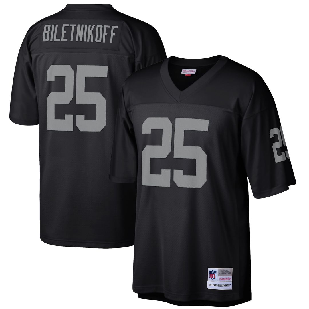 Las Vegas Raiders Fred Biletnikoff Mitchell & Ness Retired Player Legacy Replica Jersey - Black