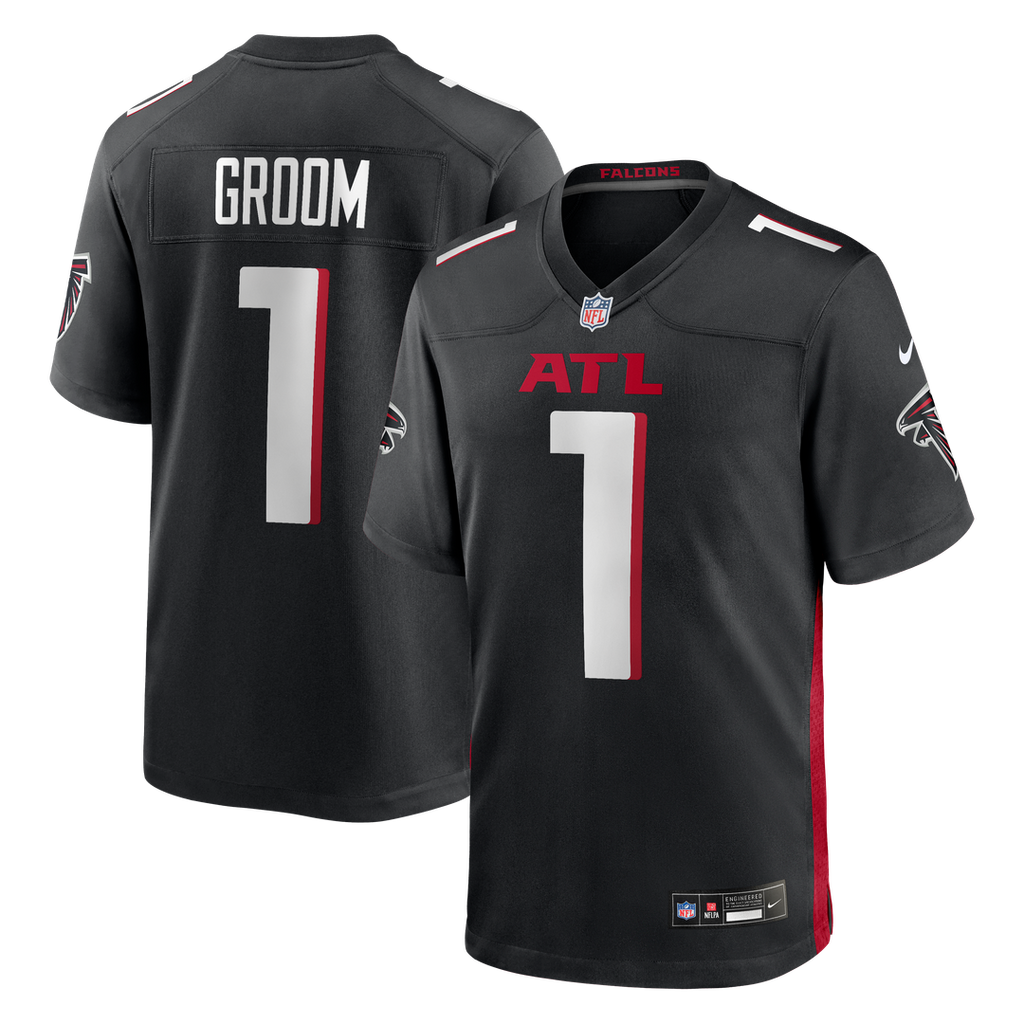 Atlanta Falcons Number 1 Groom Nike Game Jersey - Black