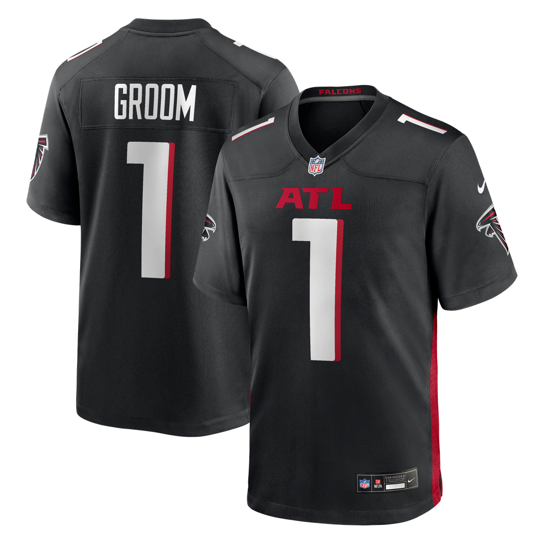 Atlanta Falcons Number 1 Groom Nike Game Jersey - Black