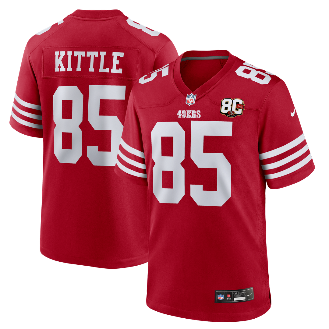San Francisco 49ers George Kittle Nike 80th Anniversary Game Jersey - White
