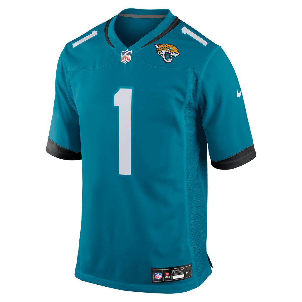 Jacksonville Jaguars Number 1 Dad Nike Game Jersey - Teal