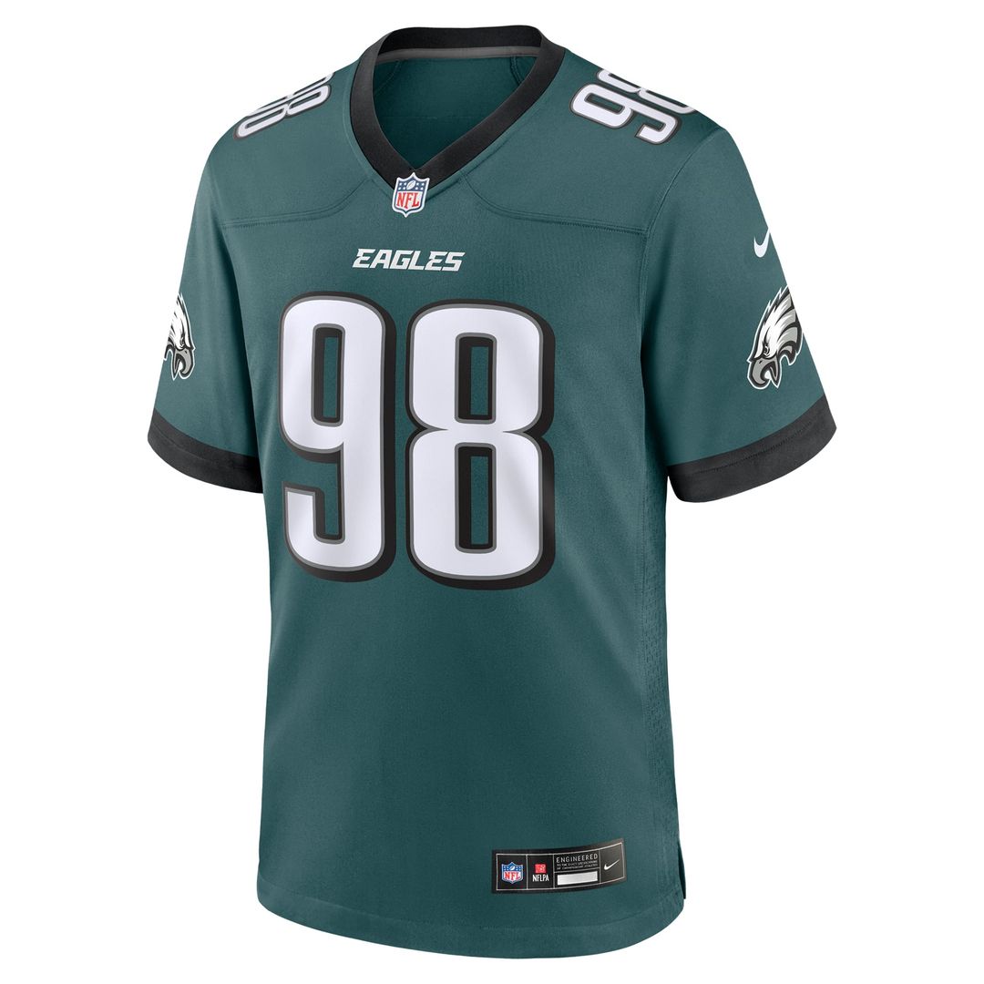 Philadelphia Eagles Jalen Carter Nike Team Game Jersey - Midnight Green