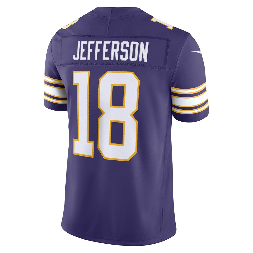 Minnesota Vikings Justin Jefferson Nike Alternate Classic Vapor F.U.S.E. Stitched Limited Jersey - Purple