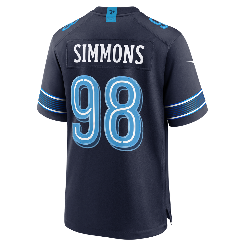 Tennessee Titans Jeffery Simmons Nike 2026 Rivalries Collection Game Jersey - Navy