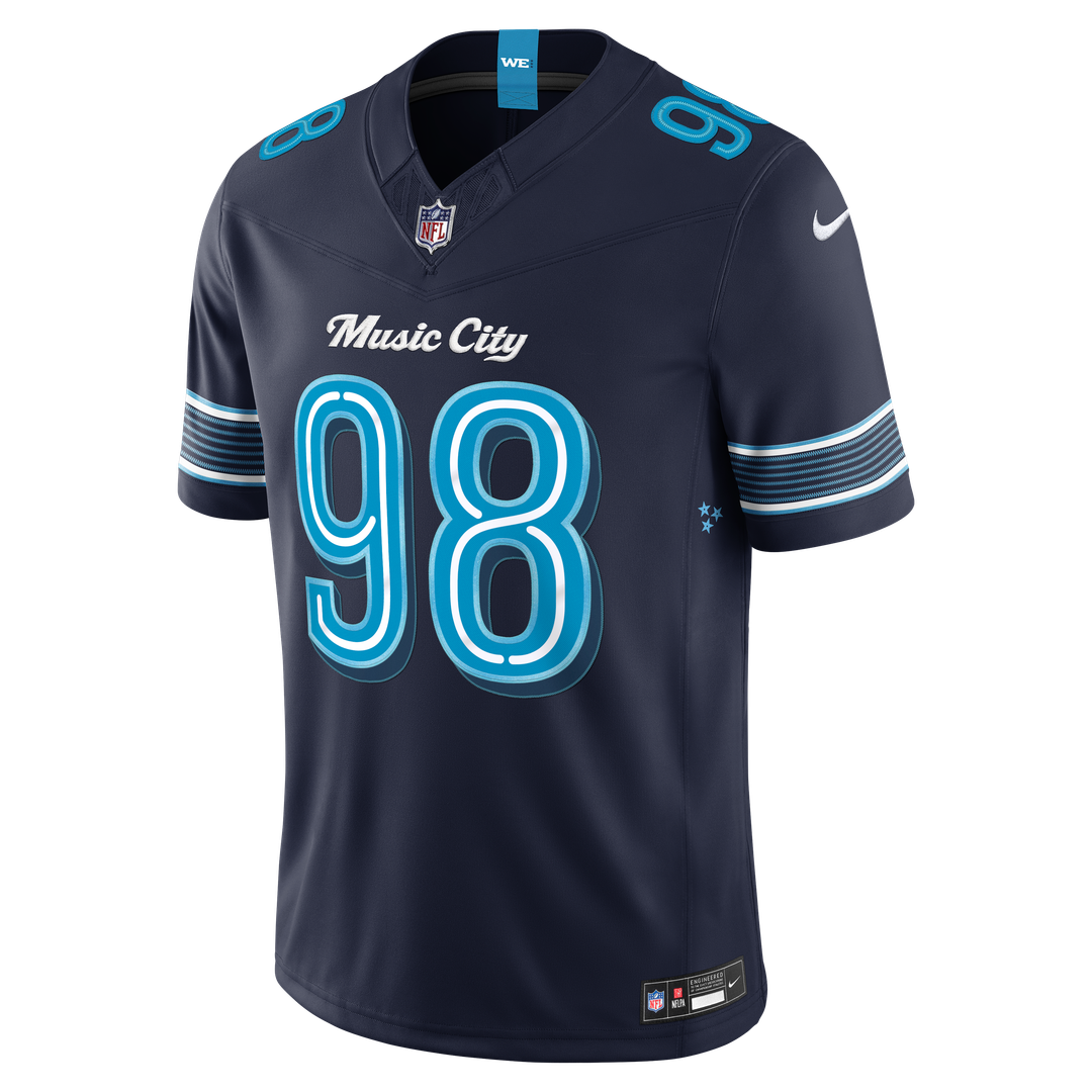 Tennessee Titans Jeffery Simmons Nike 2026 Rivalries Collection Stitched Limited Jersey - Navy