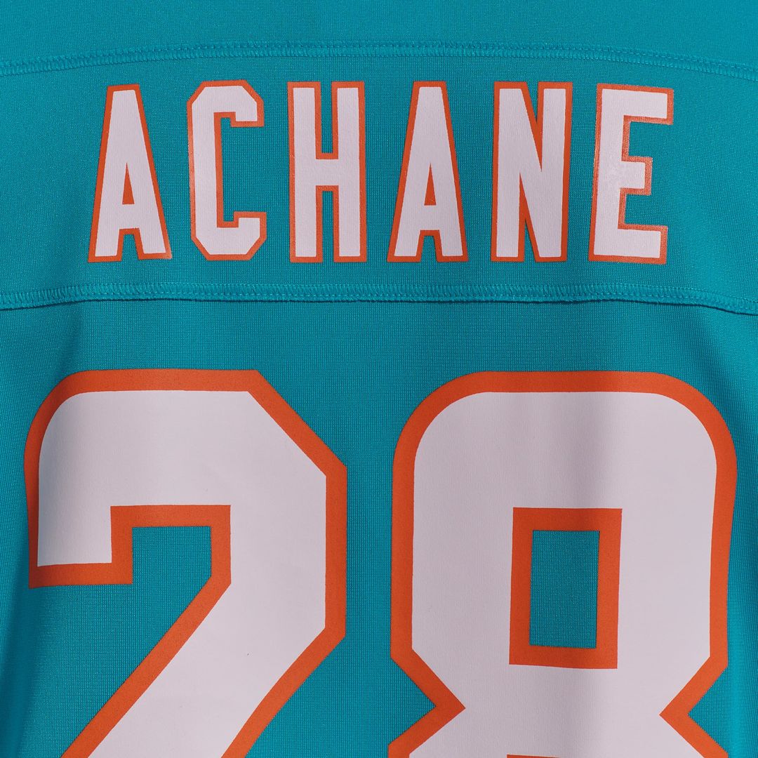 Miami Dolphins De'Von Achane Nike Player Game Jersey - Aqua