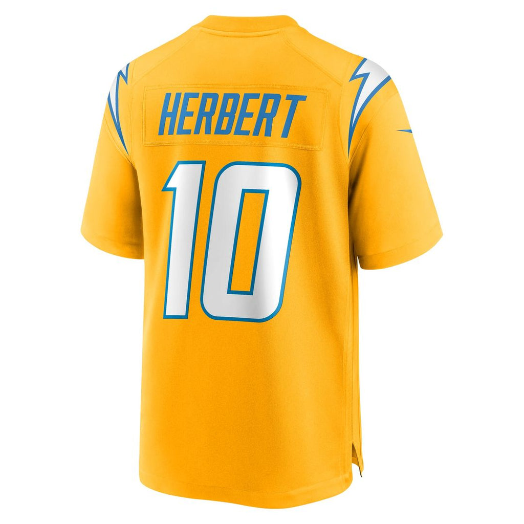 Los Angeles Chargers Justin Herbert Nike Alternate Charger Power Game Player Jersey - Gold