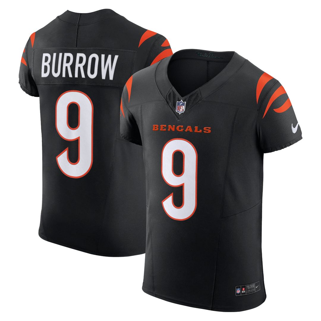 Cincinnati Bengals Joe Burrow Nike Team Vapor F.U.S.E. Elite Jersey - Black