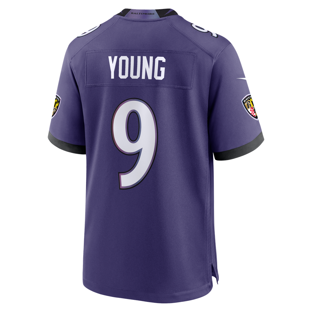 Baltimore Ravens Zion Young Nike Team Game Jersey - Purple