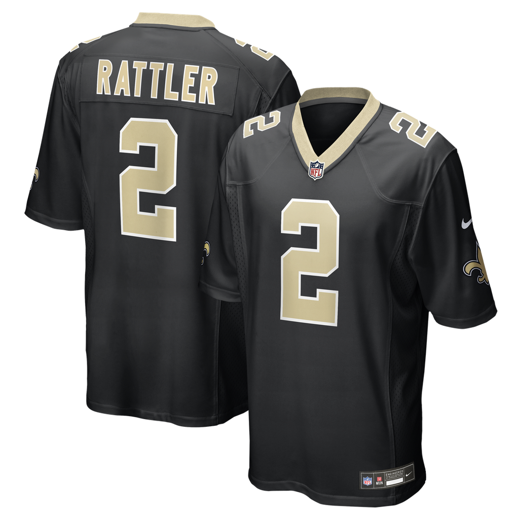 New Orleans Saints Spencer Rattler Nike Team Game Jersey - Black