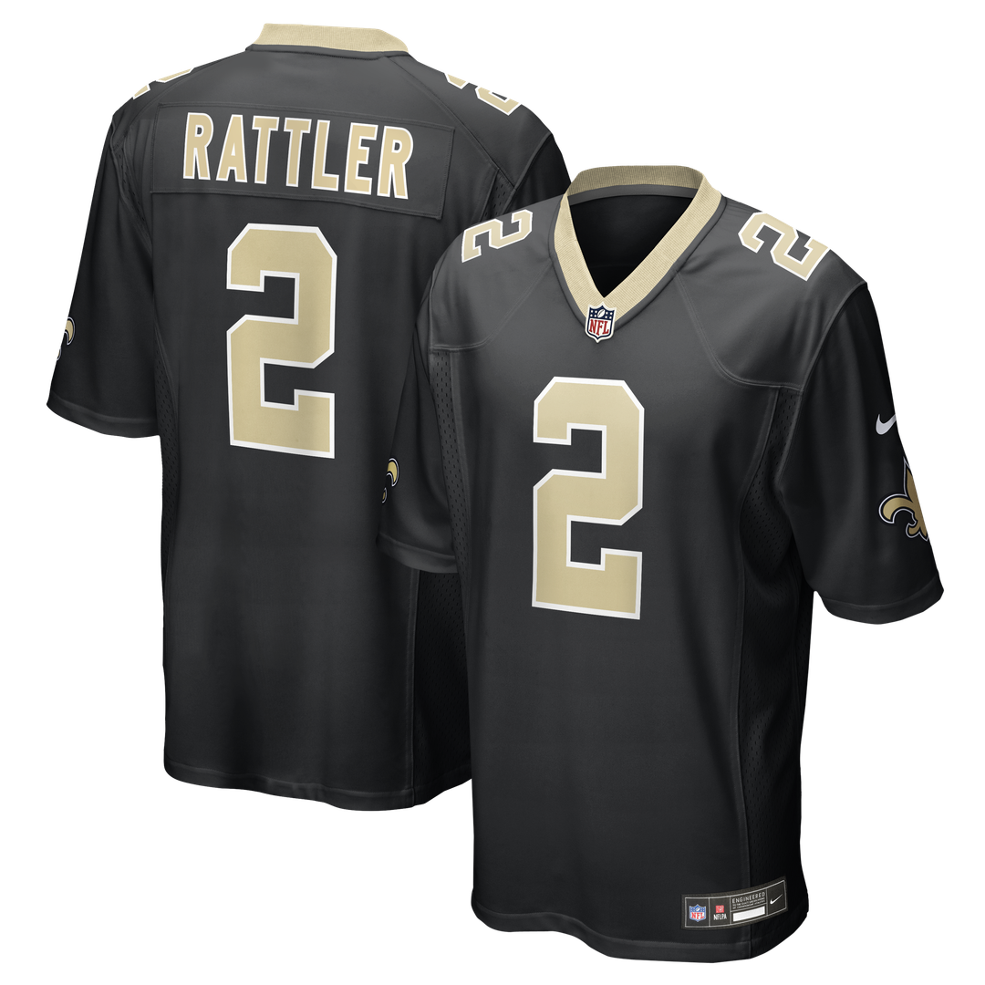 New Orleans Saints Spencer Rattler Nike Team Game Jersey - Black