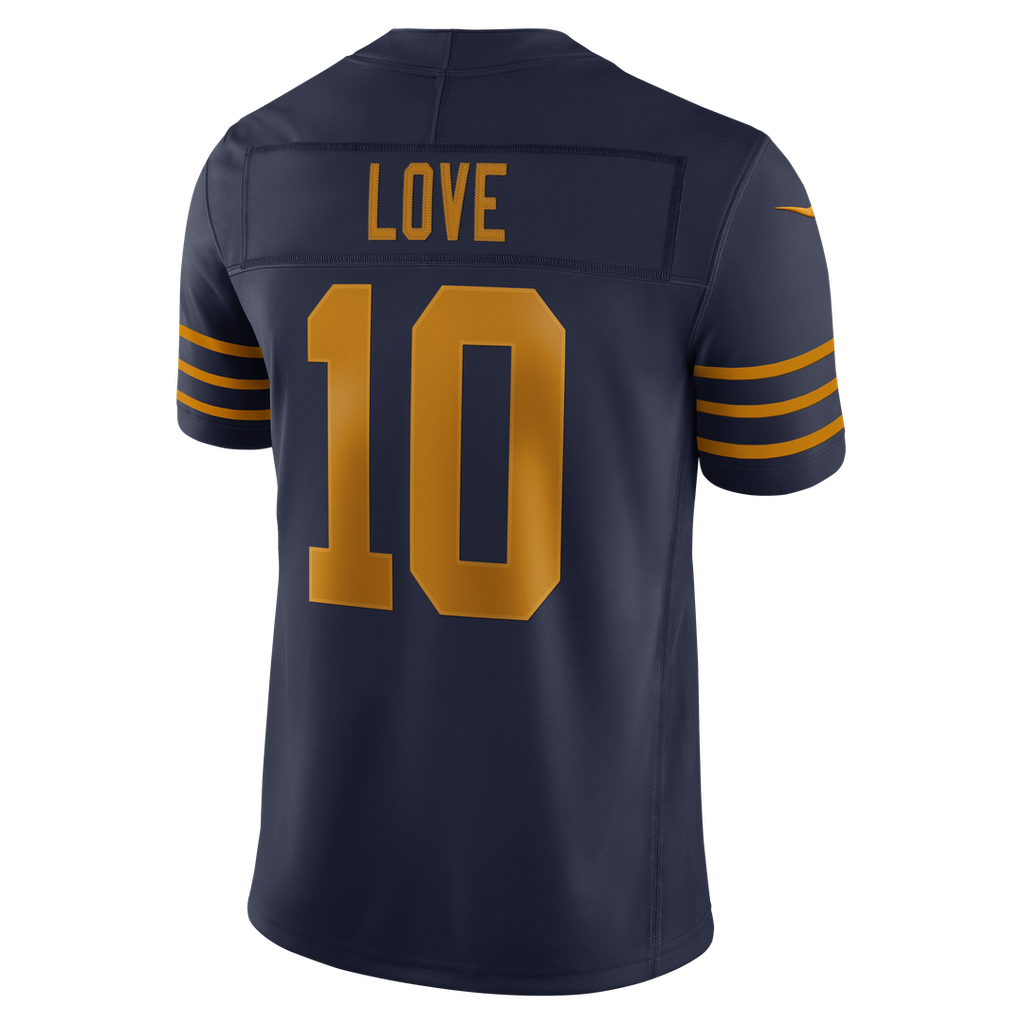 Green Bay Packers Jordan Love Nike Alternate Vapor F.U.S.E. Stitched Limited Jersey - Navy