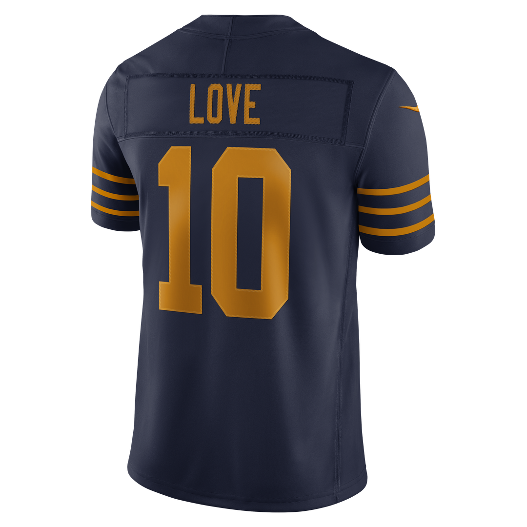 Green Bay Packers Jordan Love Nike Alternate Vapor F.U.S.E. Stitched Limited Jersey - Navy