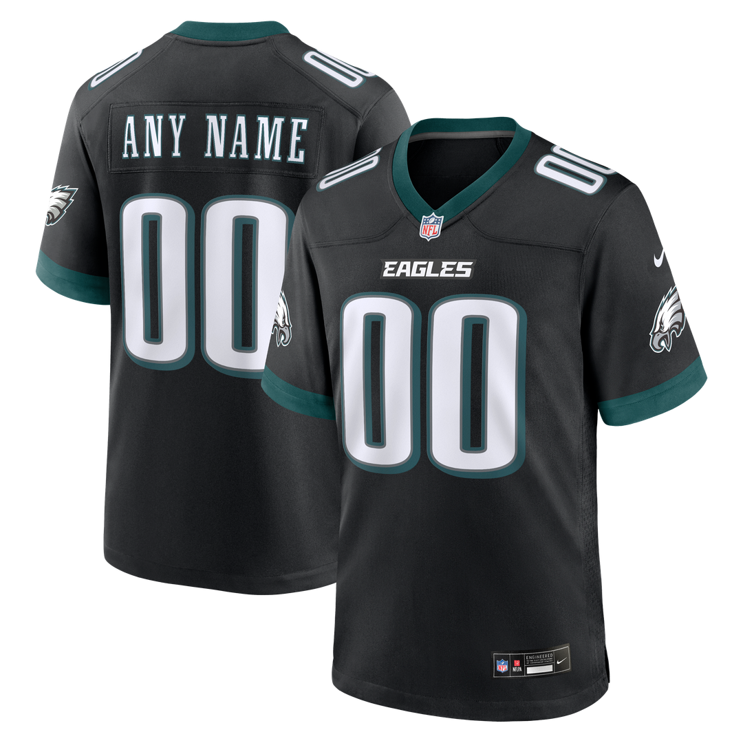 Philadelphia Eagles Nike Alternate Custom Game Jersey - Black