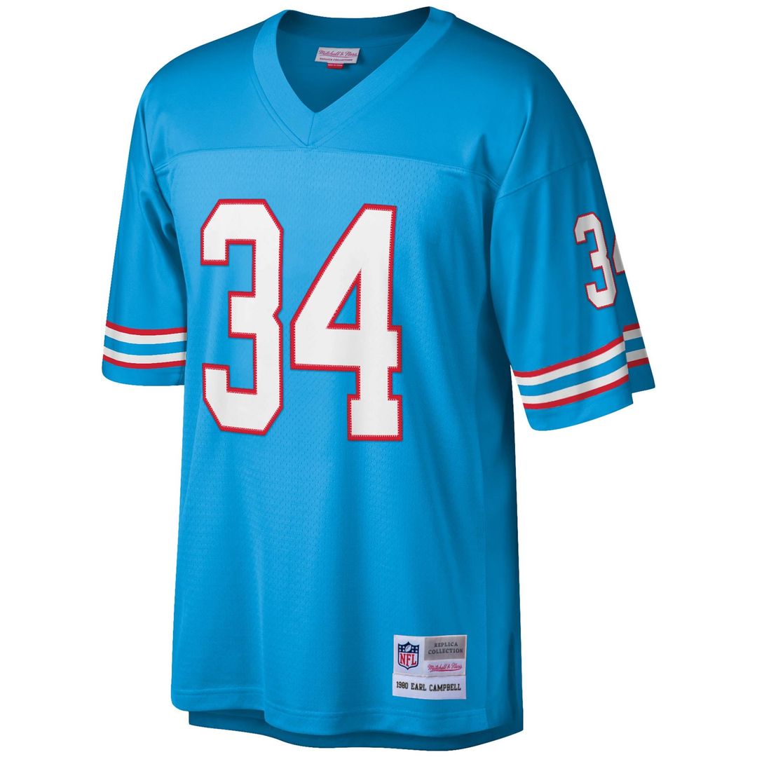 Houston Oilers Earl Campbell Mitchell & Ness Legacy Replica Jersey - Light Blue