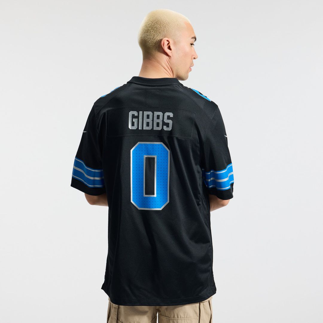 Detroit Lions Jahmyr Gibbs Nike 2nd Alternate Game Player Jersey - Black