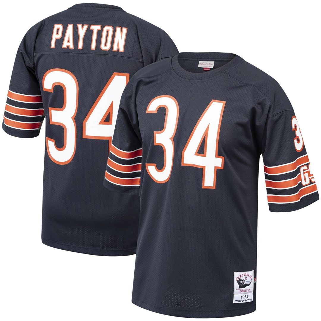Chicago Bears 1985 Walter Payton Mitchell & Ness Authentic Throwback Retired Player Jersey - Navy