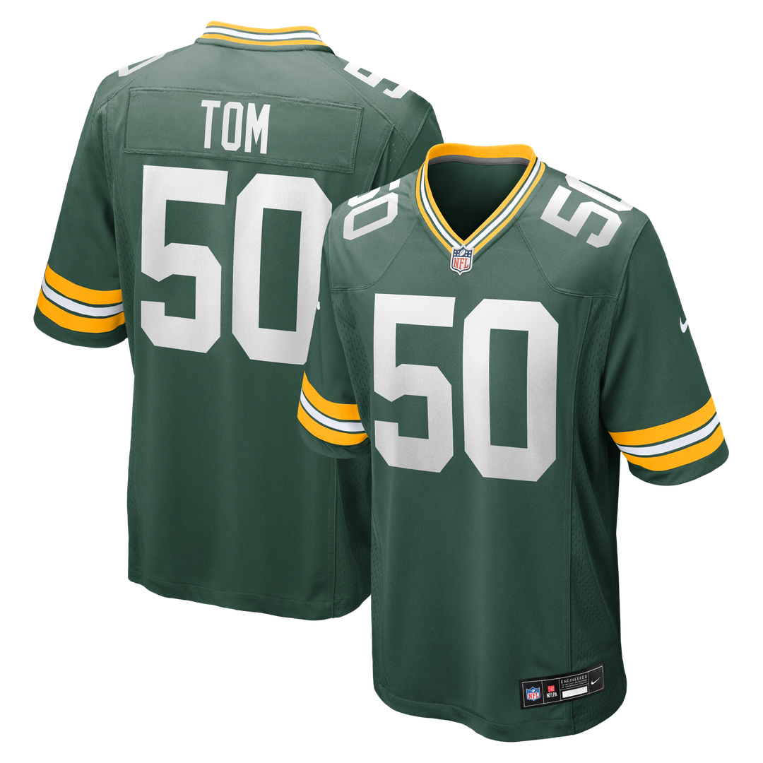 Green Bay Packers Zach Tom Nike Game Player Jersey - Green
