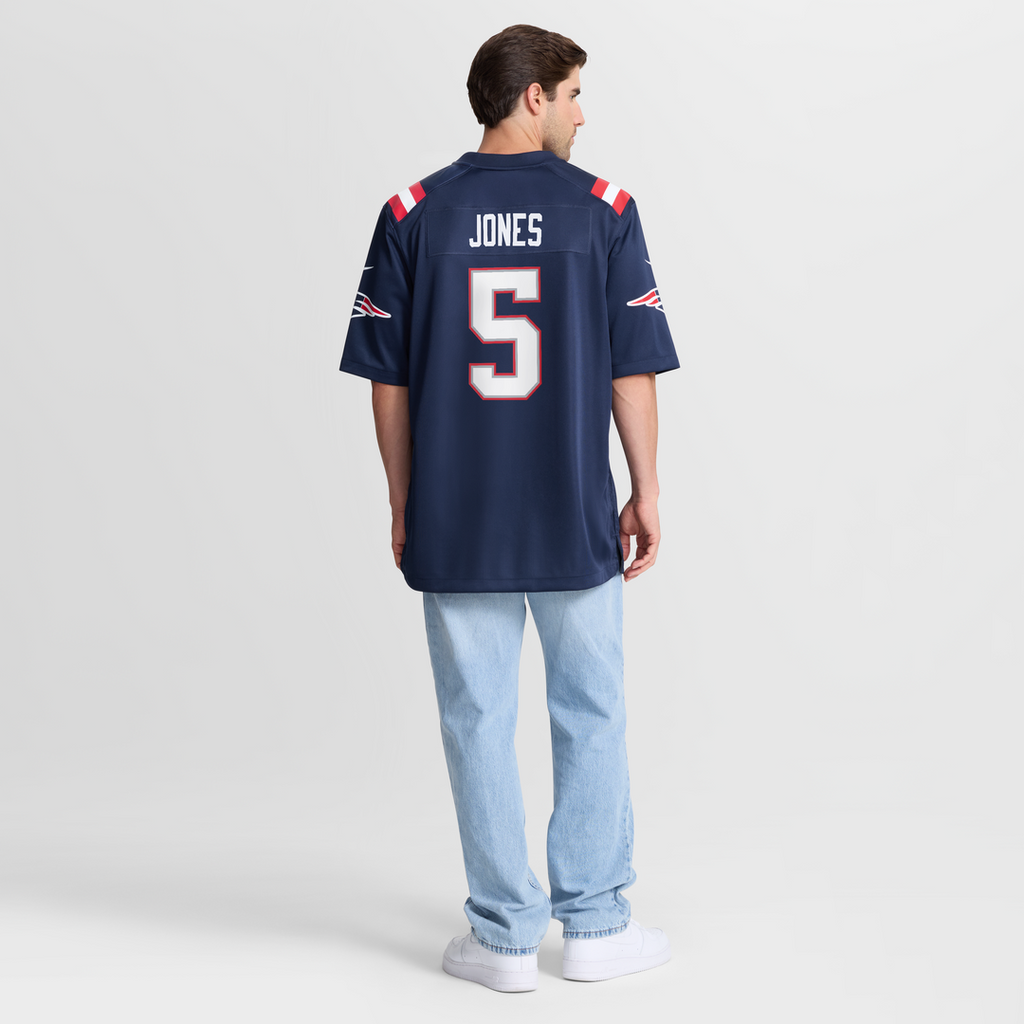 New England Patriots Dre'Mont Jones Nike Team Game Jersey - Navy
