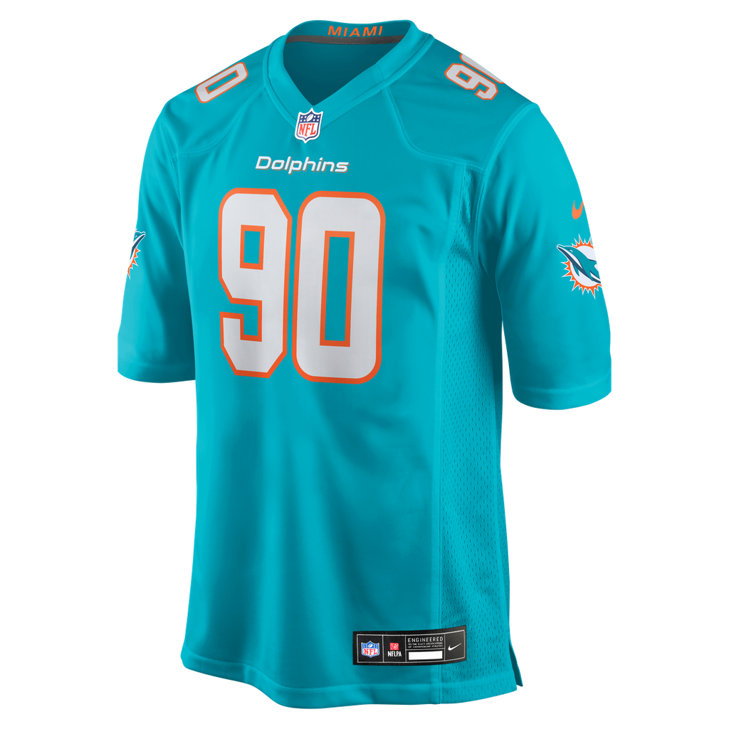 Miami Dolphins Kenneth Grant Nike Team Game Jersey - Aqua
