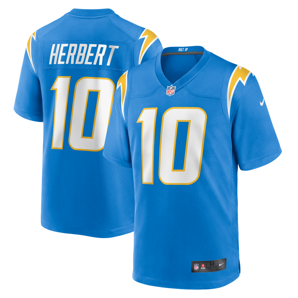 Los Angeles Chargers Justin Herbert Nike Player Game Jersey - Powder Blue