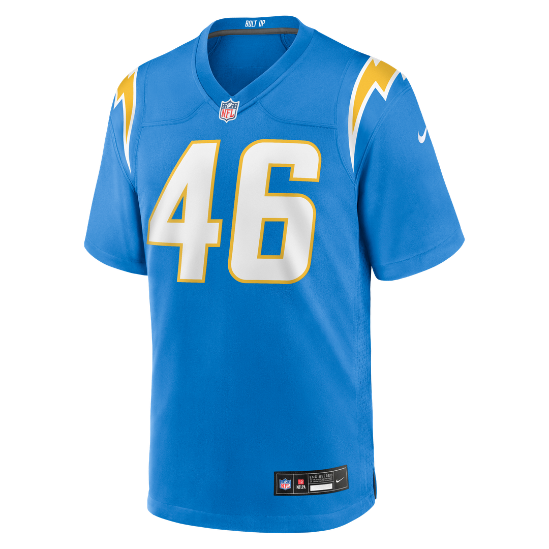 Los Angeles Chargers Nikko Reed Nike Team Game Jersey - Powder Blue
