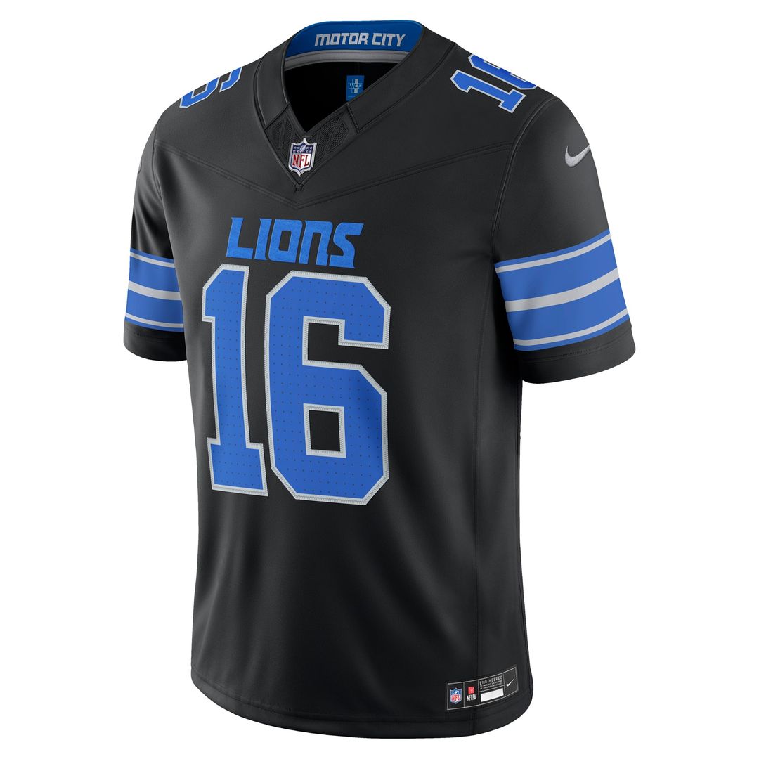 Detroit Lions Jared Goff Nike Alternate Vapor F.U.S.E. Stitched Limited Jersey - Black