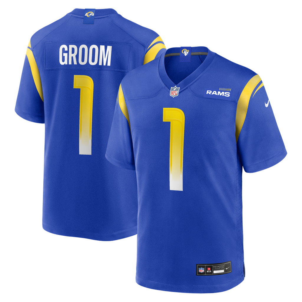 Los Angeles Rams Number 1 Groom Nike Game Jersey - Royal