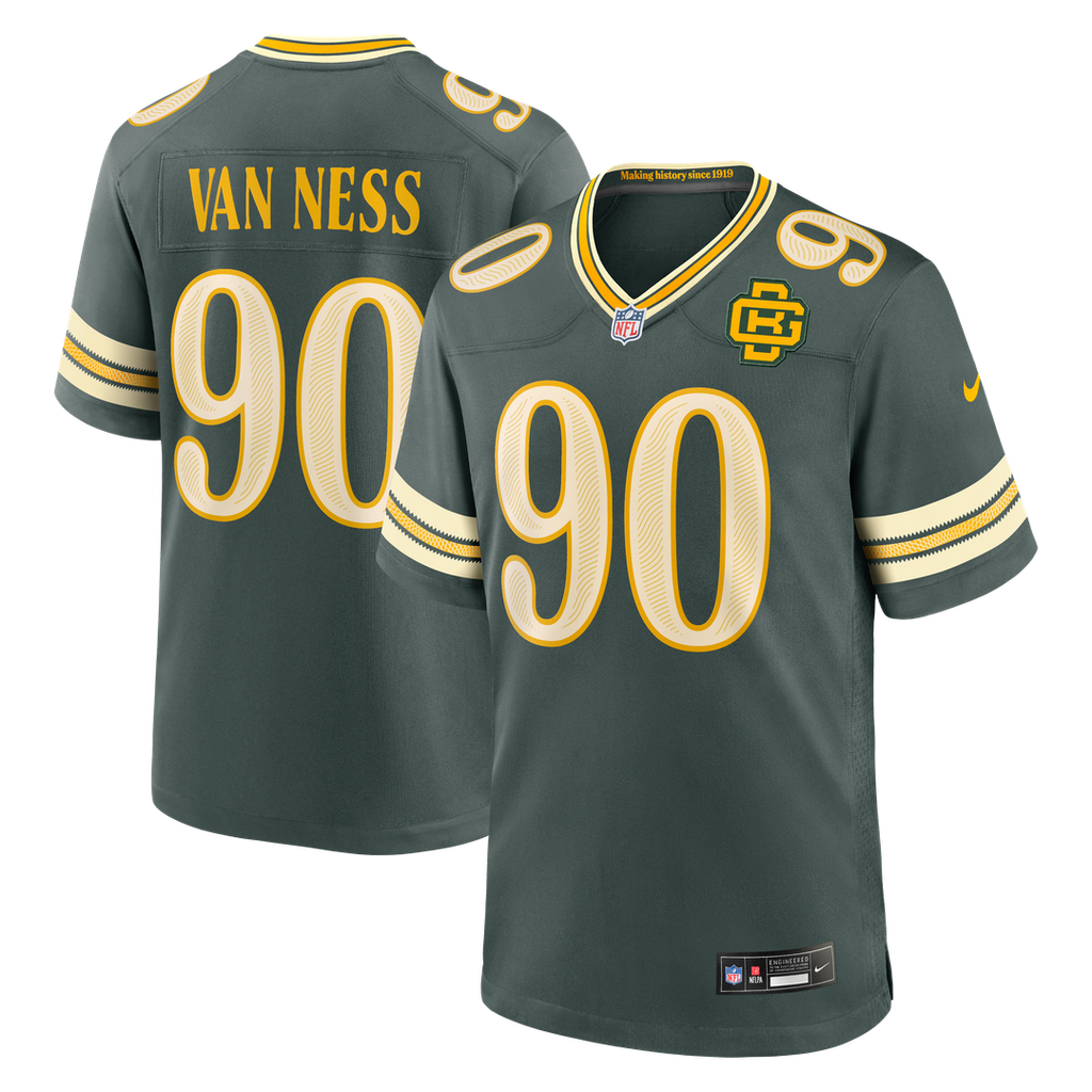 Green Bay Packers Lukas Van Ness Nike 2026 Rivalries Collection Game Jersey - Green
