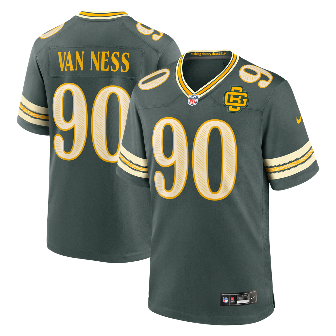Green Bay Packers Lukas Van Ness Nike 2026 Rivalries Collection Game Jersey - Green
