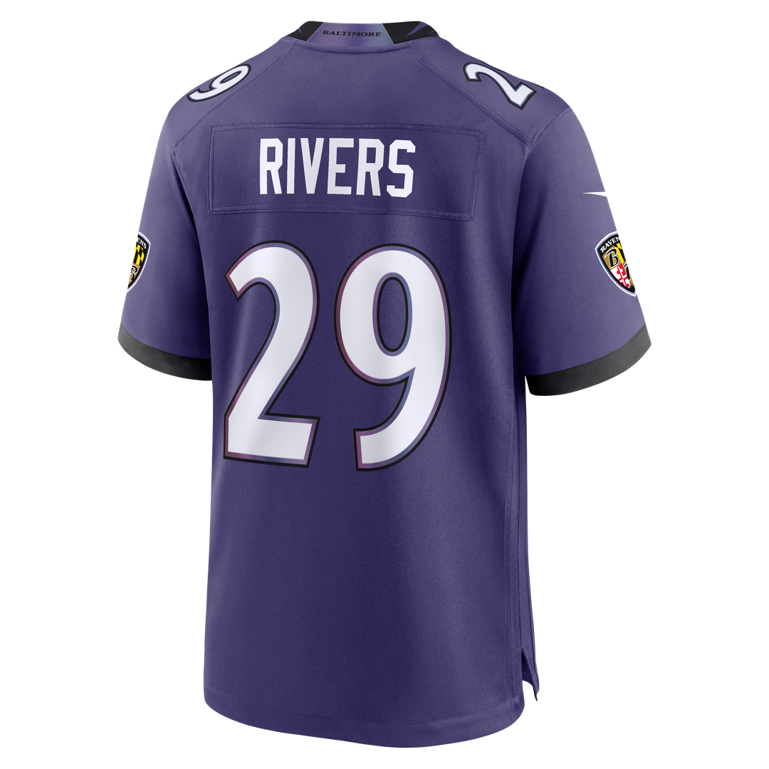 Baltimore Ravens Chandler Rivers Nike Team Game Jersey - Purple