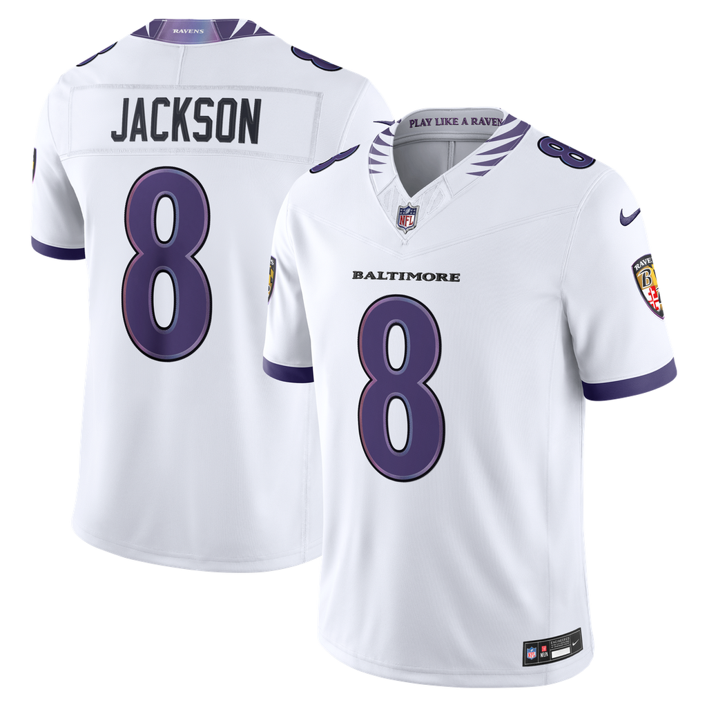 Baltimore Ravens Lamar Jackson Nike Vapor F.U.S.E. Stitched Limited Jersey - White