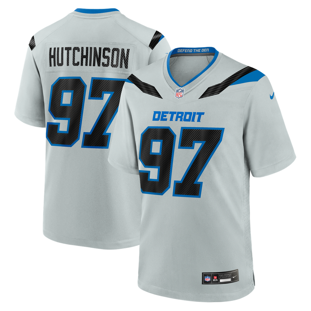 Detroit Lions Aidan Hutchinson Nike 2026 Rivalries Collection Game Jersey - Silver