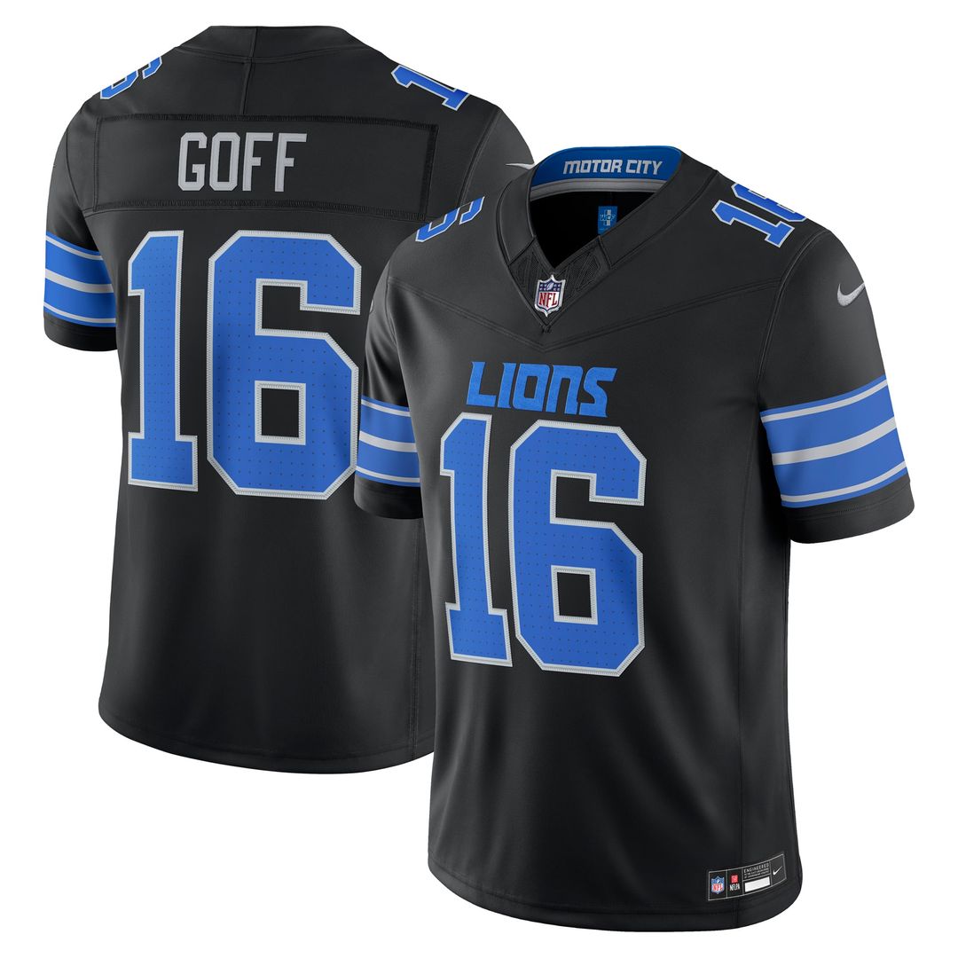 Detroit Lions Jared Goff Nike Alternate Vapor F.U.S.E. Stitched Limited Jersey - Black