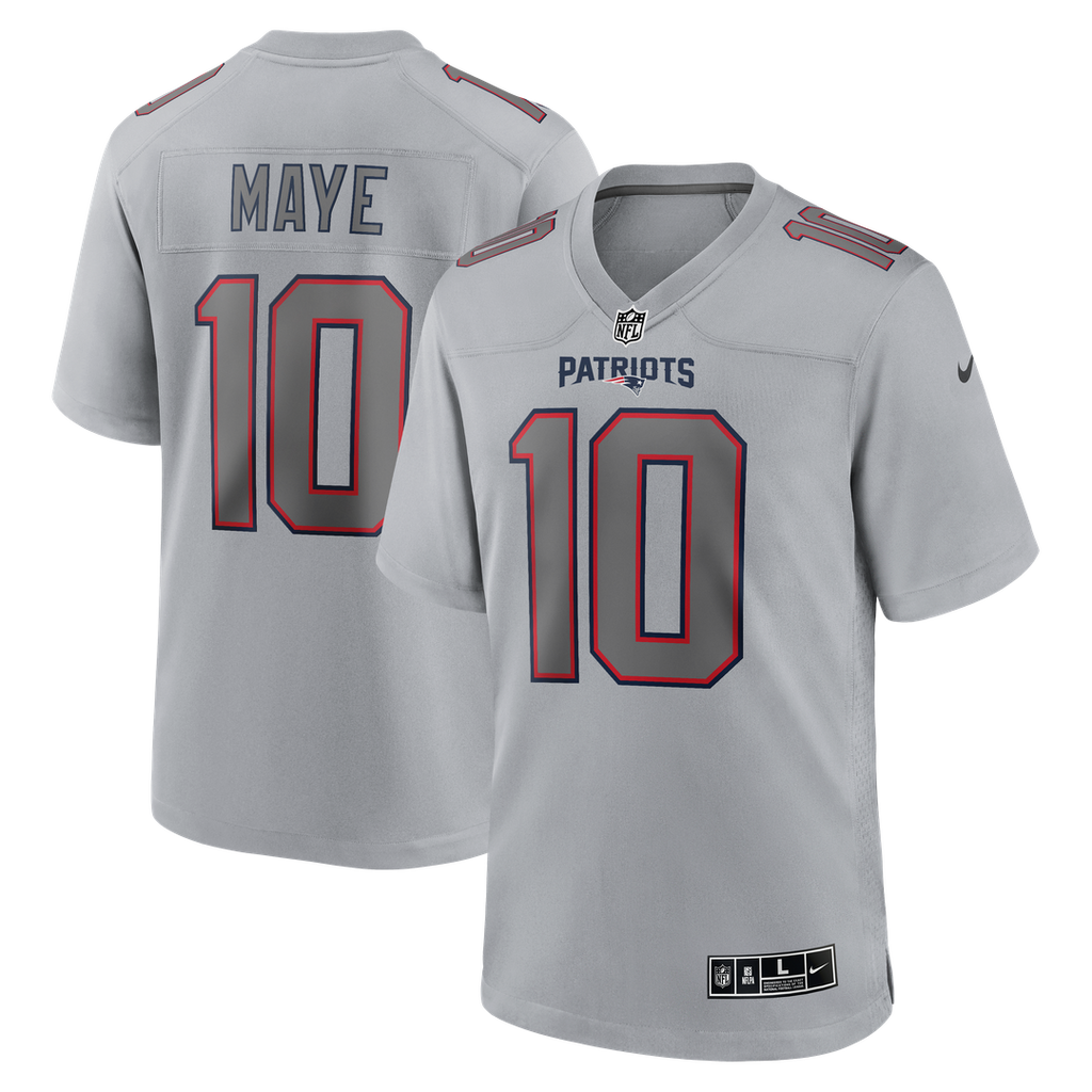 New England Patriots Drake Maye Nike Atmosphere Fashion Game Jersey - Gray