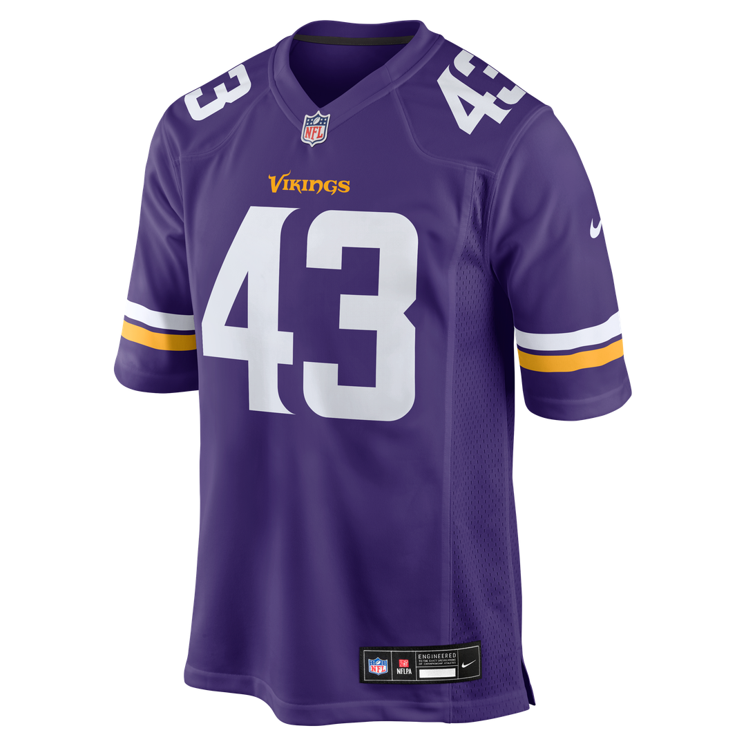 Minnesota Vikings Andrew Van Ginkel Nike Team Game Jersey - Purple