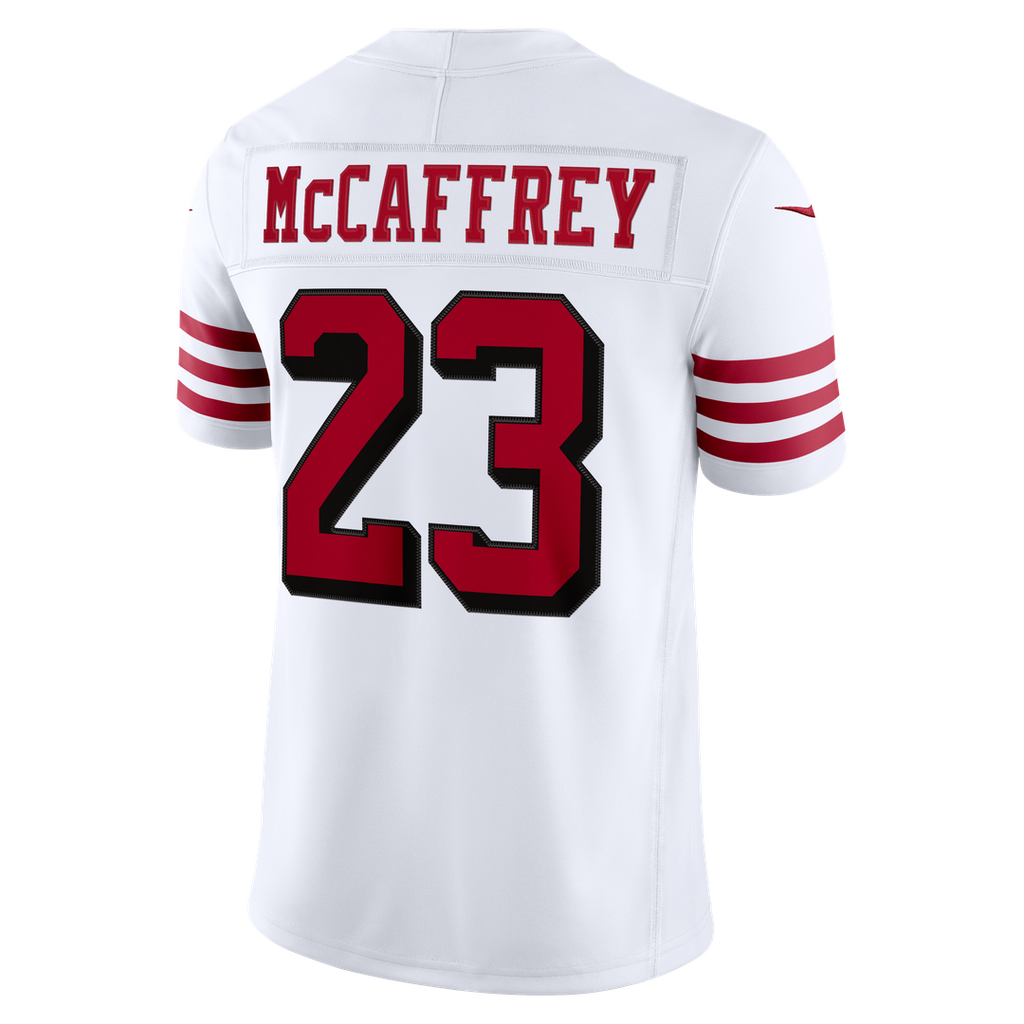 San Francisco 49ers Christian McCaffrey Nike Alternate Vapor F.U.S.E. Stitched Limited Jersey - White