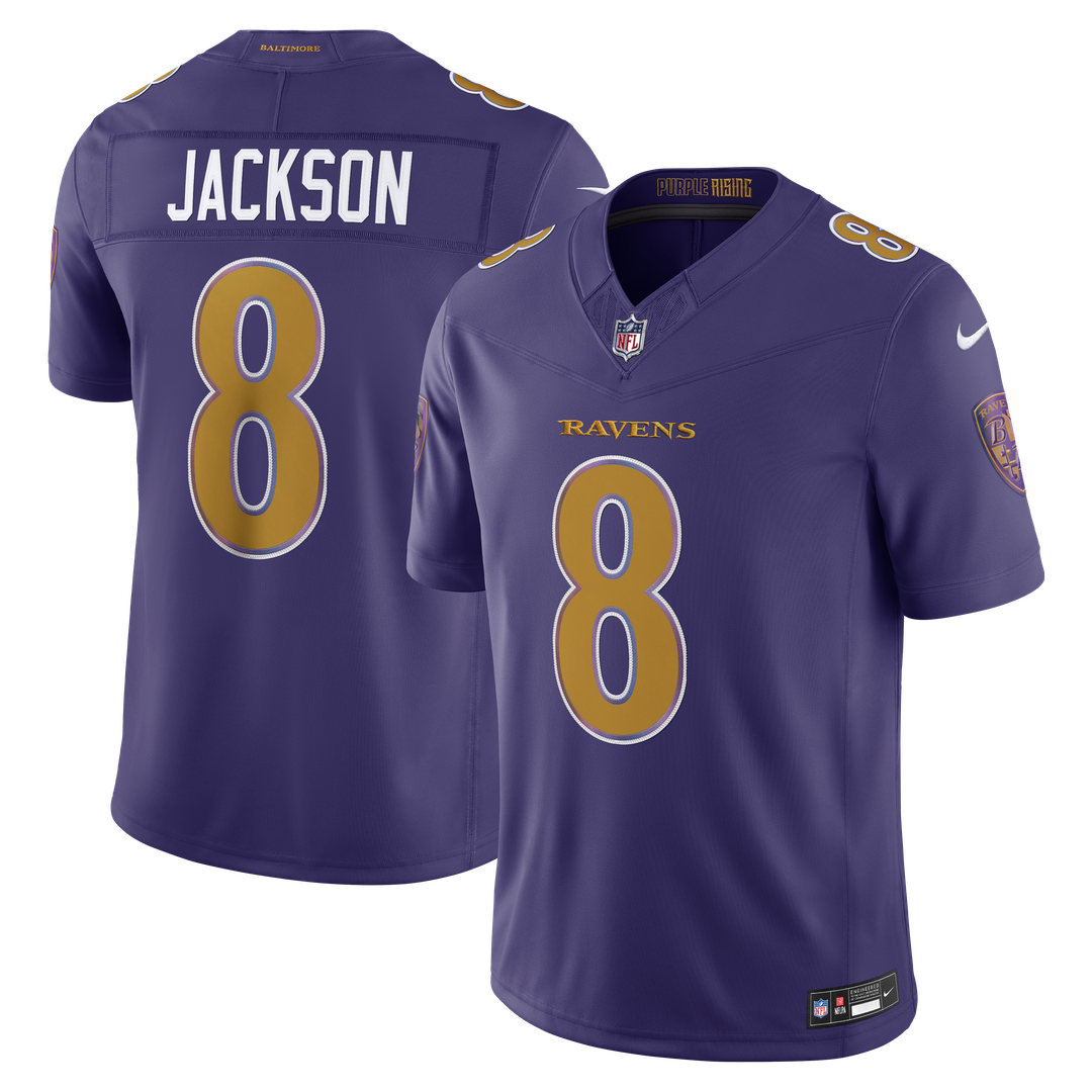 Baltimore Ravens Lamar Jackson Nike Alternate Vapor F.U.S.E. Stitched Limited Jersey - Purple