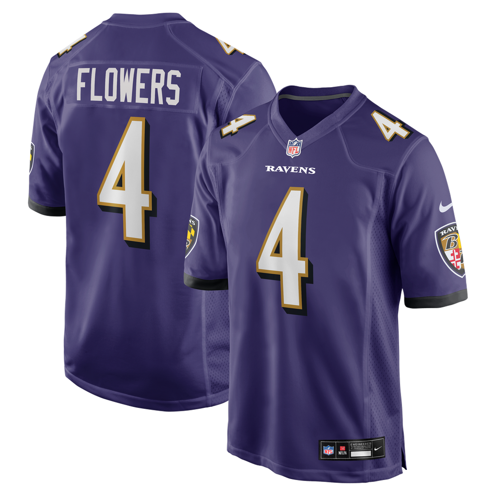 Baltimore Ravens Zay Flowers Nike Game Jersey - Purple