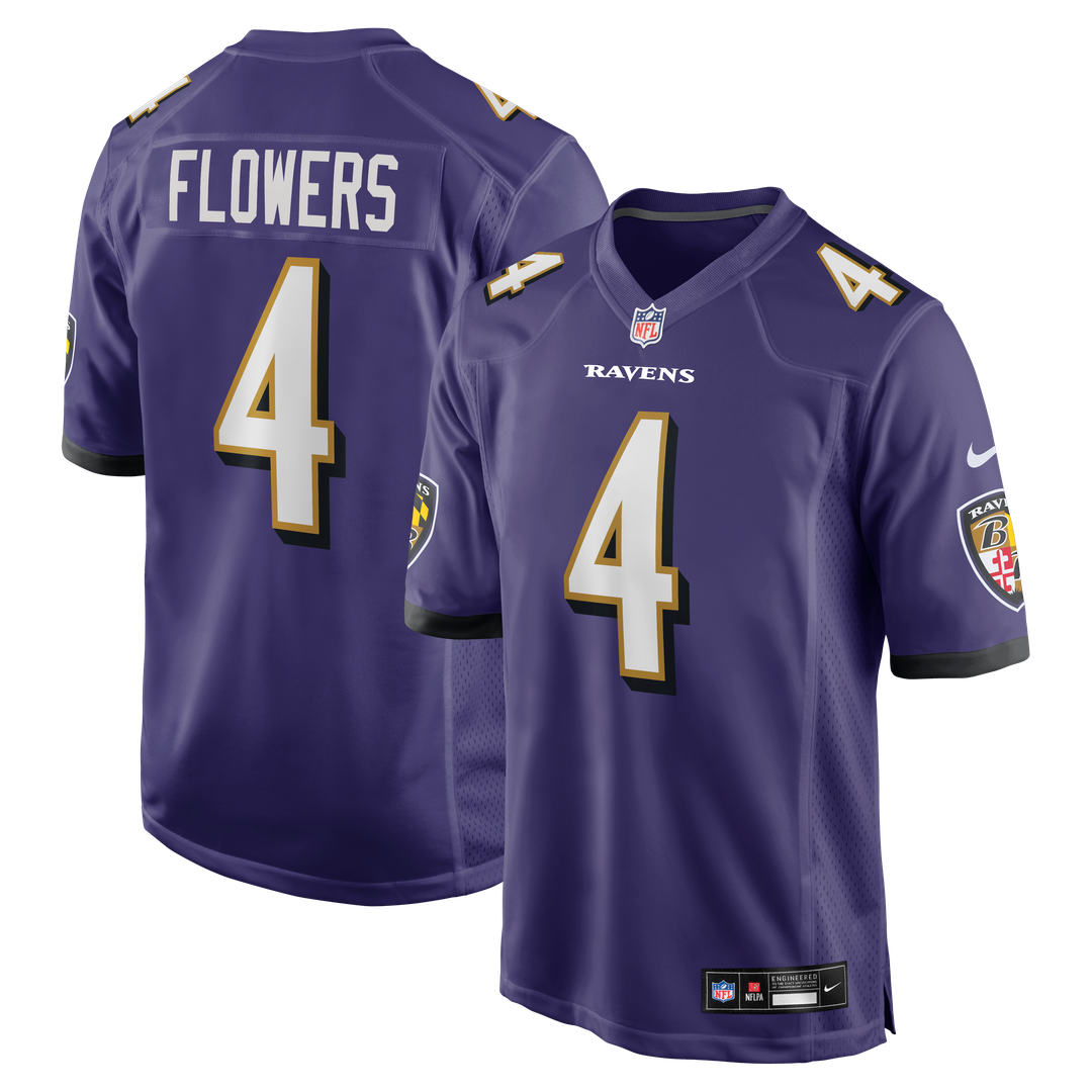 Baltimore Ravens Zay Flowers Nike Game Jersey - Purple