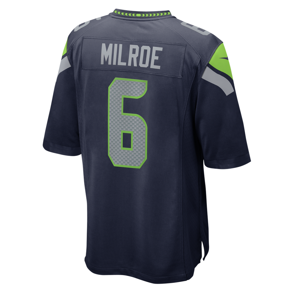 Seattle Seahawks Jalen Milroe Nike Team Game Jersey - College Navy