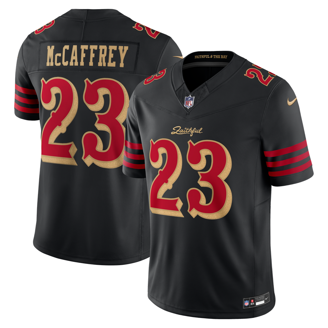 San Francisco 49ers Christian McCaffrey Nike Rivalries Collection Stitched Limited Jersey - Black