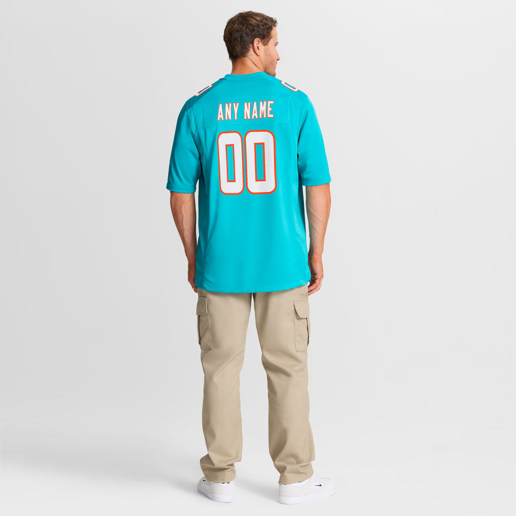 Miami Dolphins Nike Custom Game Jersey - Aqua
