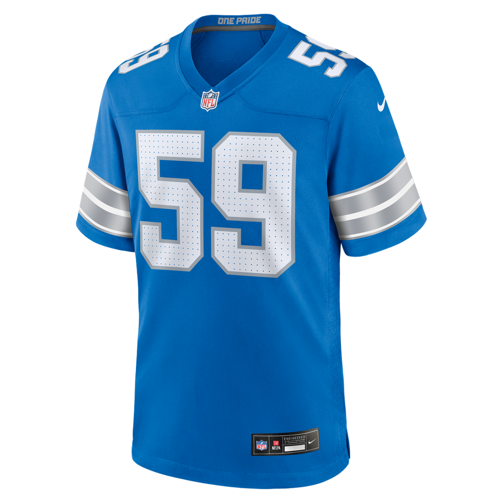 Detroit Lions Giovanni Manu Nike Team Game Jersey - Blue