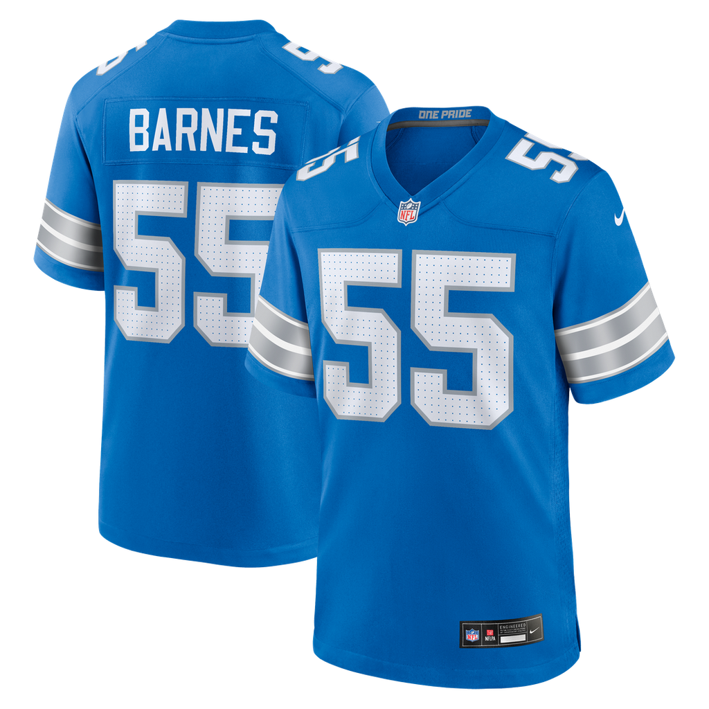 Detroit Lions Derrick Barnes Nike Team Game Jersey - Blue