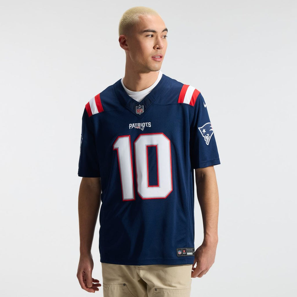 New England Patriots Drake Maye Nike Team Vapor F.U.S.E. Stitched Limited Jersey - Navy
