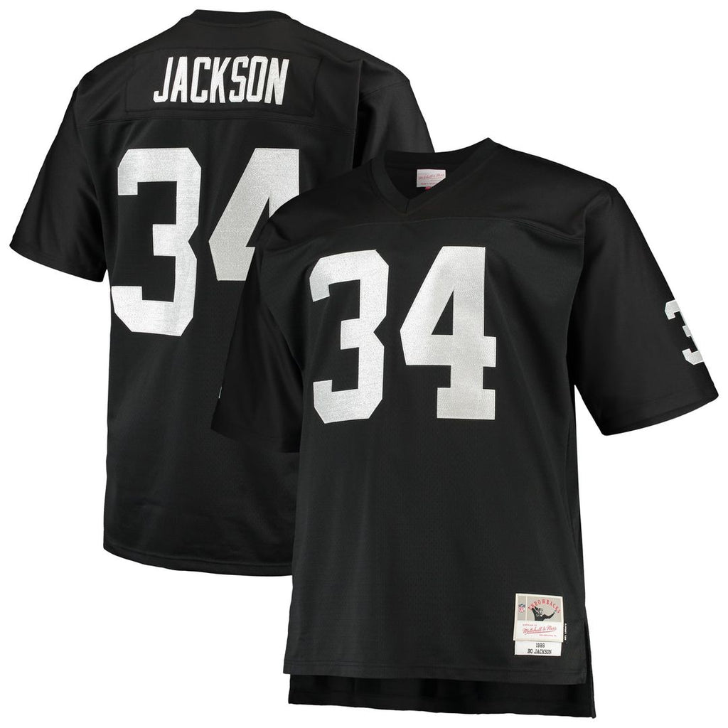 Las Vegas Raiders Bo Jackson Mitchell & Ness Big & Tall 1988 Retired Player Replica Jersey - Black