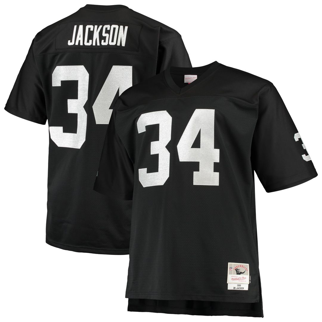 Las Vegas Raiders Bo Jackson Mitchell & Ness Big & Tall 1988 Retired Player Replica Jersey - White