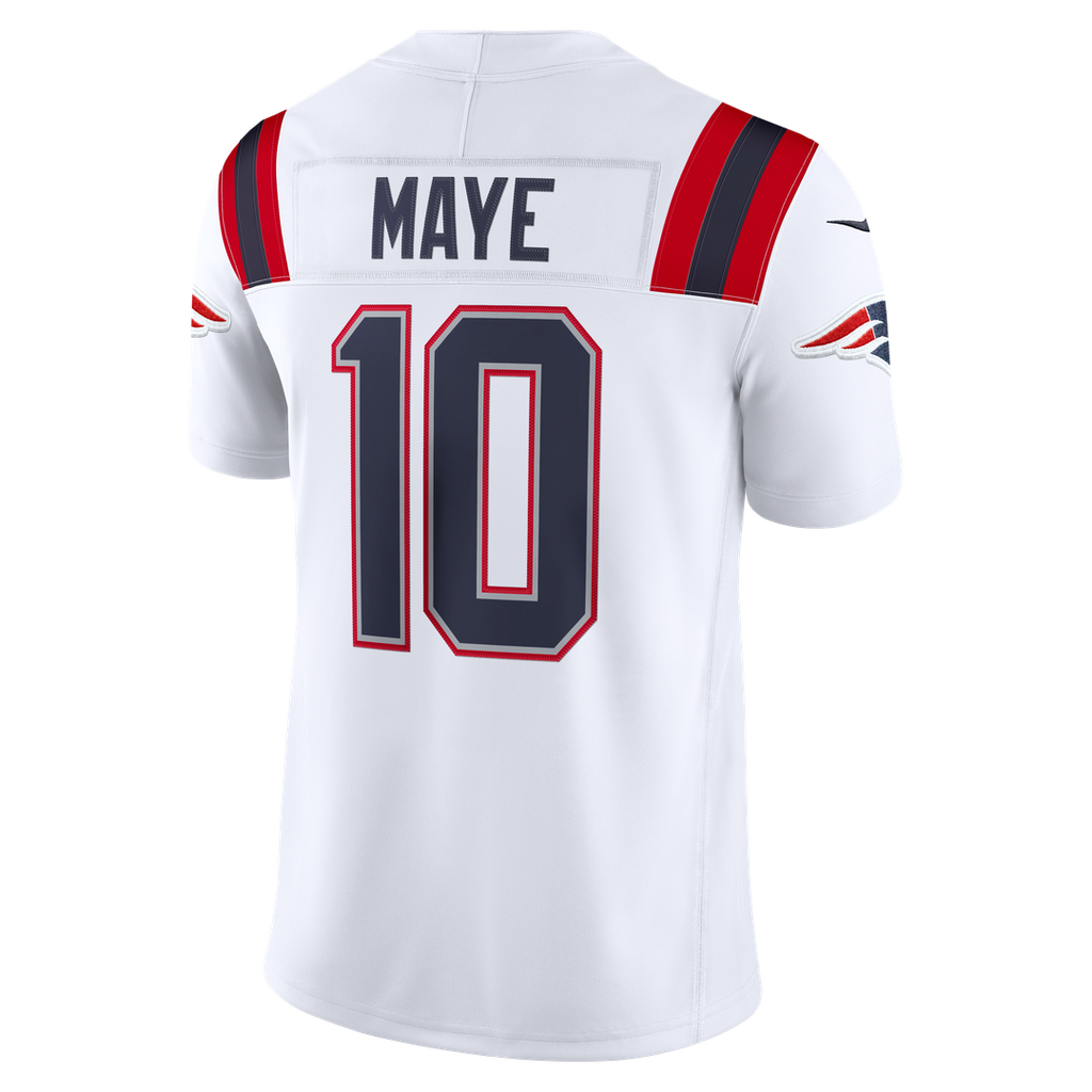 New England Patriots Drake Maye Nike Alternate Vapor F.U.S.E. Stitched Limited Jersey - Red