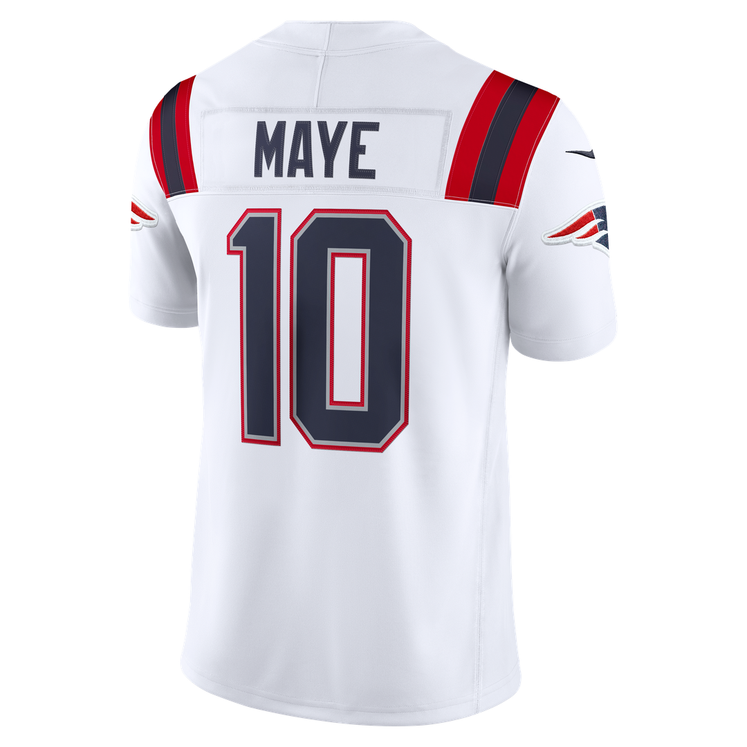 New England Patriots Drake Maye Nike Alternate Vapor F.U.S.E. Stitched Limited Jersey - Red
